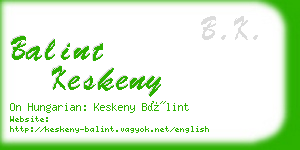 balint keskeny business card